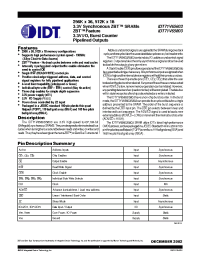 Datasheet IDT71V65603S100BQ manufacturer IDT