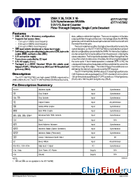 Datasheet IDT71V67702S80PFI manufacturer IDT