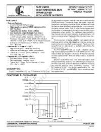Datasheet IDT74FCT162601ETPV manufacturer IDT