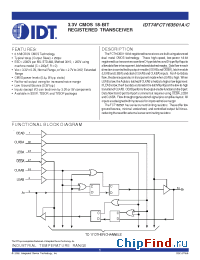 Datasheet IDT74FCT163501CPV manufacturer IDT
