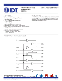 Datasheet IDT74FCT244CTQ manufacturer IDT