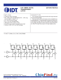 Datasheet IDT74FCT3573PG manufacturer IDT