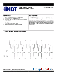 Datasheet IDT74FCT373DTSO manufacturer IDT