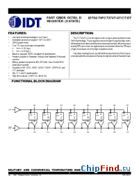 Datasheet IDT74FCT374ATD manufacturer IDT