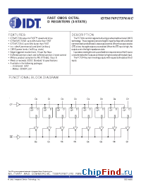 Datasheet IDT74FCT374DTE manufacturer IDT