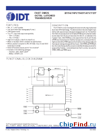 Datasheet IDT74FCT574ATQB manufacturer IDT
