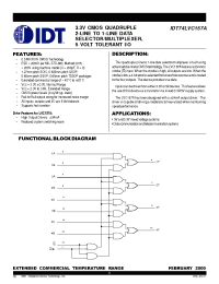 Datasheet IDT74LVC157APY manufacturer IDT