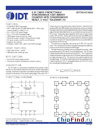 Datasheet IDT74LVC163ADC manufacturer IDT