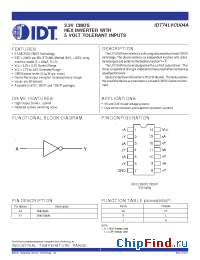 Datasheet IDT74LVCU04 manufacturer IDT