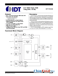 Datasheet IDT77V106L25TFI производства IDT