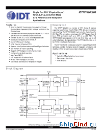 Datasheet IDT77V126L200TFI производства IDT
