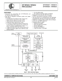 Datasheet IDT79R3052E-33MJ manufacturer IDT