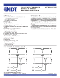 Datasheet IDTQS32XVH384 manufacturer IDT