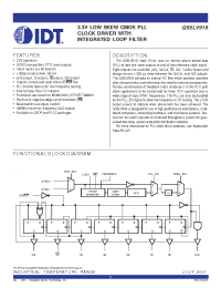 Datasheet QS5LV919133J manufacturer IDT