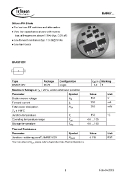 Datasheet BAR67-02V manufacturer Infineon