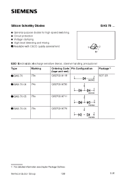 Datasheet BAS70-04Q62702-A730 manufacturer Infineon