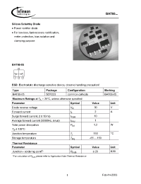 Datasheet BAT66-05E6327 manufacturer Infineon