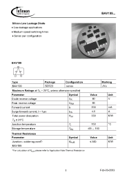 Datasheet BAV199E6433 manufacturer Infineon