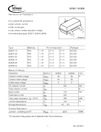 Datasheet BC807-16 manufacturer Infineon