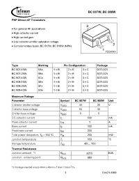 Datasheet BC808-16WE6327 manufacturer Infineon