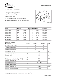 Datasheet BC818-16E6433 производства Infineon