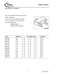 Datasheet BC846AT manufacturer Infineon