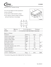 Datasheet BC846SE6327 manufacturer Infineon