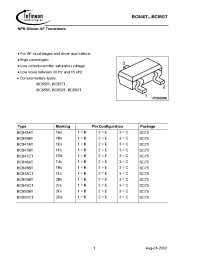 Datasheet BC847AT manufacturer Infineon