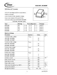 Datasheet BC860BF manufacturer Infineon