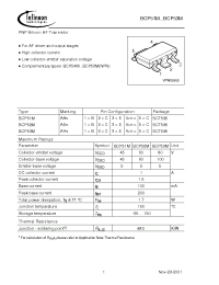 Datasheet BCP52ME6433 manufacturer Infineon