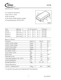 Datasheet BCP68E6433 производства Infineon