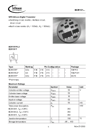 Datasheet BCR101 manufacturer Infineon