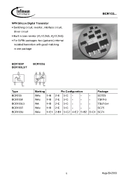 Datasheet BCR103 manufacturer Infineon