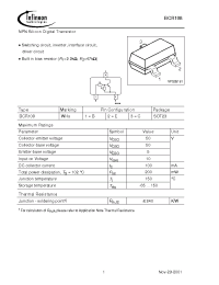 Datasheet BCR108E6327 manufacturer Infineon