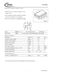 Datasheet BCR108SE6327 manufacturer Infineon