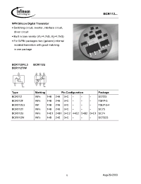 Datasheet BCR112U manufacturer Infineon