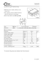 Datasheet BCR141SE6433 manufacturer Infineon