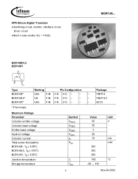 Datasheet BCR149T manufacturer Infineon