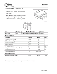 Datasheet BCR185SE6327 manufacturer Infineon