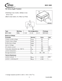 Datasheet BCR185WQ62702C2280 manufacturer Infineon