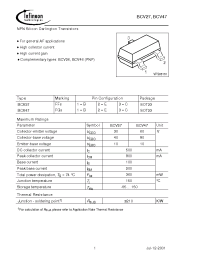 Datasheet BCV27E6433 manufacturer Infineon