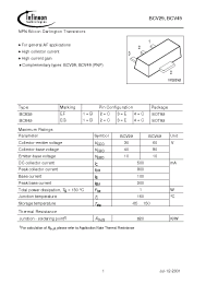 Datasheet BCV29 manufacturer Infineon