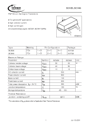 Datasheet BCV46E6327 manufacturer Infineon
