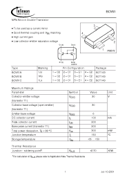 Datasheet BCV61AE6327 manufacturer Infineon