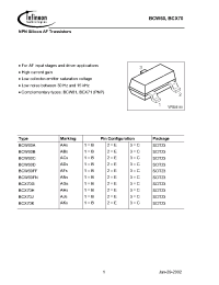 Datasheet BCW60 manufacturer Infineon