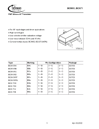 Datasheet BCW61BE6327 manufacturer Infineon