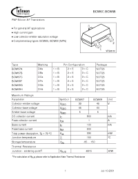 Datasheet BCW68GE6327 manufacturer Infineon