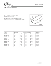 Datasheet BCX51-16E6433 manufacturer Infineon