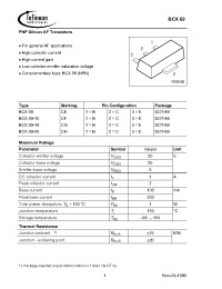 Datasheet BCX69E6327 manufacturer Infineon