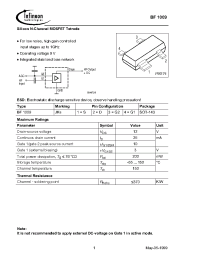 Datasheet BF1009E6433 manufacturer Infineon